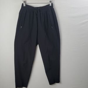 Lou & Grey Womens Black Pull-up Drawstring Jogger Pants Sz M Workout Athleisure